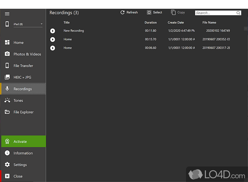 iDevice Manager: Make ringtones - Screenshot of iDevice Manager