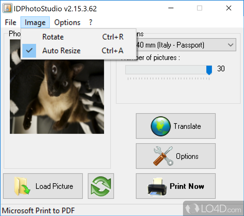 Create and print ID photos - Screenshot of IDPhotoStudio