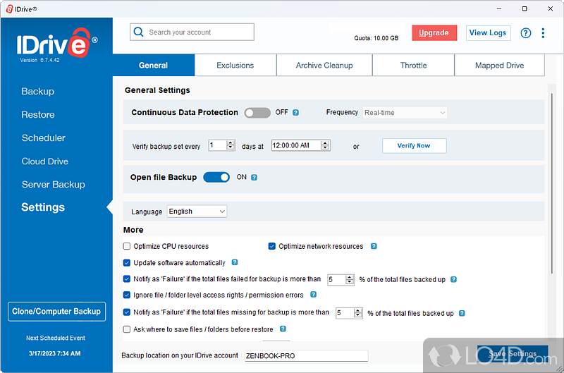 An overall reliable tool - Screenshot of IDrive Classic