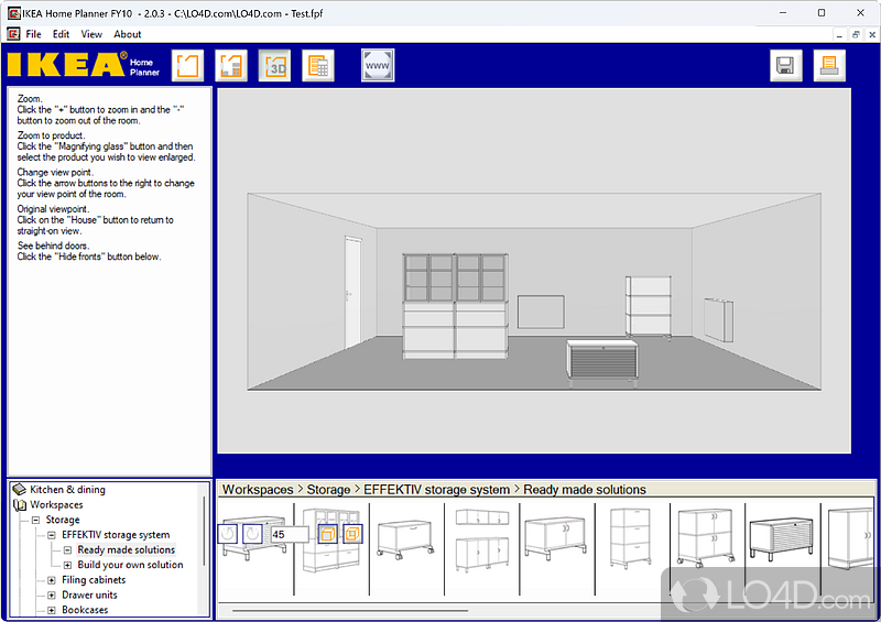 Allows you to plan rooms with IKEA furniture - Screenshot of IKEA Home Planner