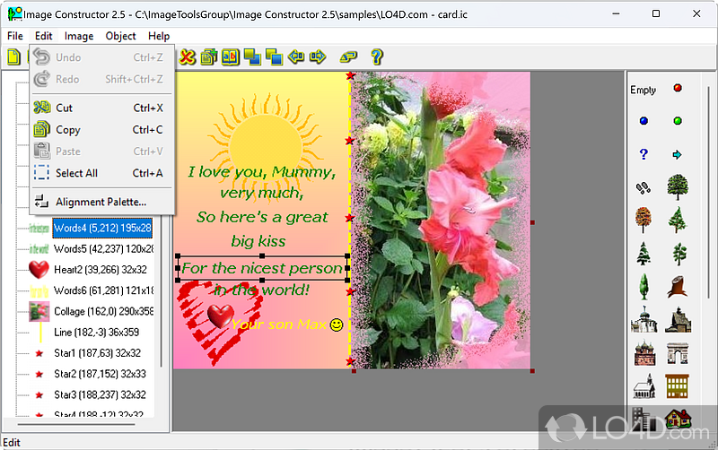 Basic, yet clear functionality - Screenshot of Image Constructor