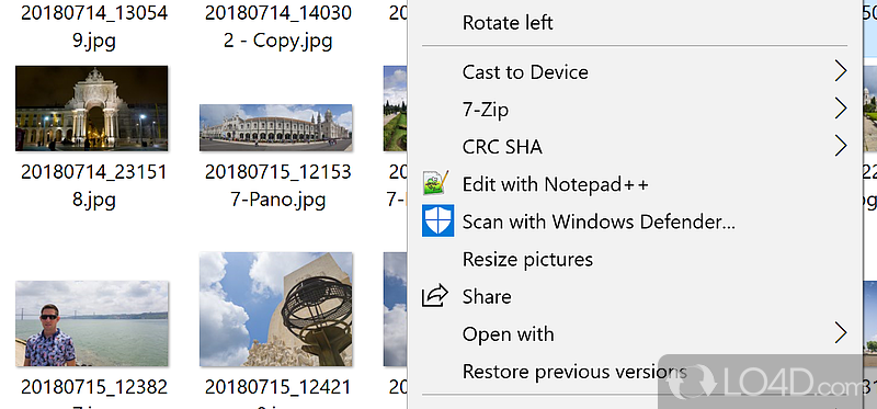 Resize images on computer directly from Windows' context menu - Screenshot of Image Resizer for Windows
