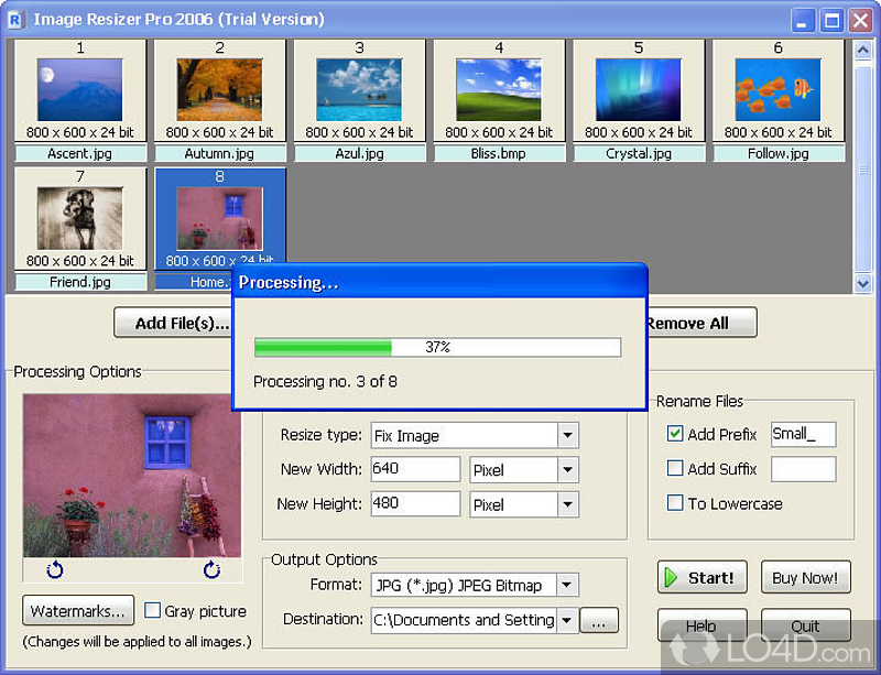 Batch-resize, convert, and watermark images - Screenshot of Image Resizer Pro