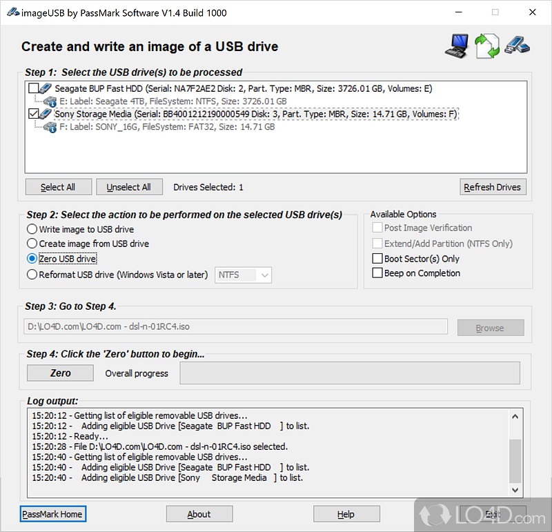 Image Writer for USB Devices - Screenshot of ImageUSB