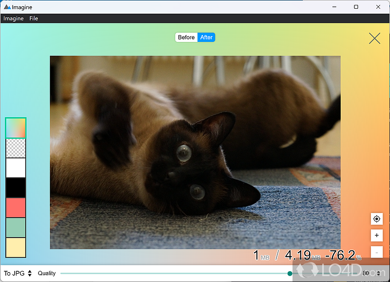 Useful image compressor built with the most powerful web technologies to date - Screenshot of Imagine