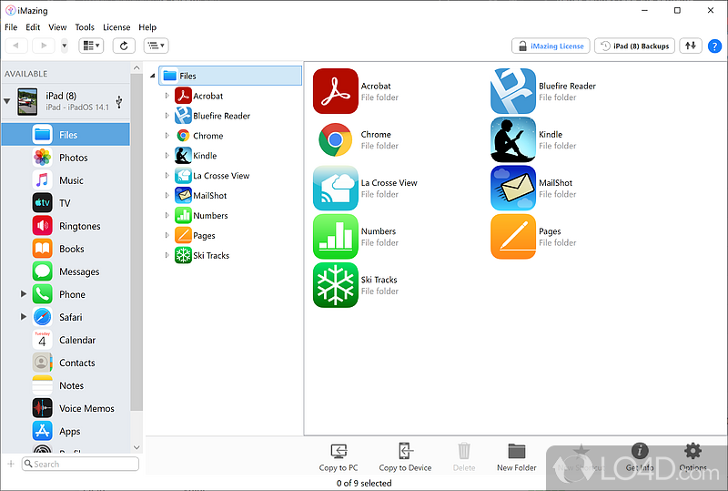 TRansfer music, files, backup iPhone / iPad - Screenshot of iMazing
