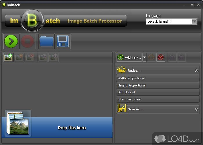 Resize, rotate, add shadow, flip, round corners and convert colors - Screenshot of ImBatch