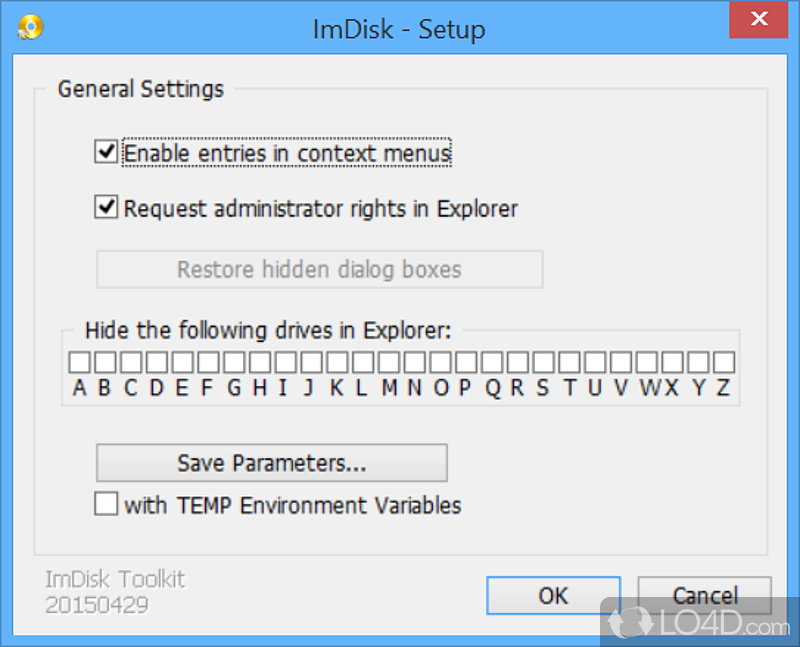 Intuitive GUI that makes the source application a lot more accessible - Screenshot of ImDisk Toolkit