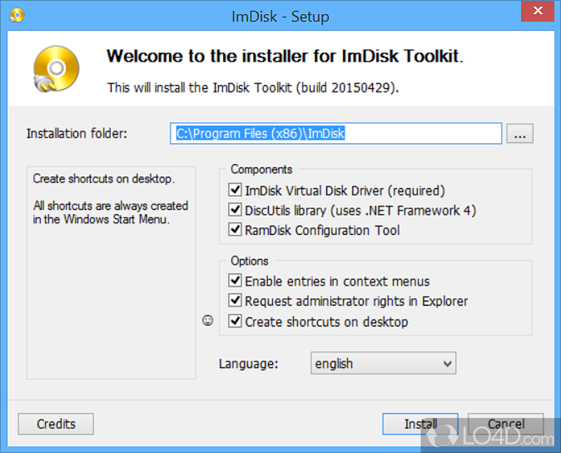 Work with a wide range of formats - Screenshot of ImDisk Toolkit