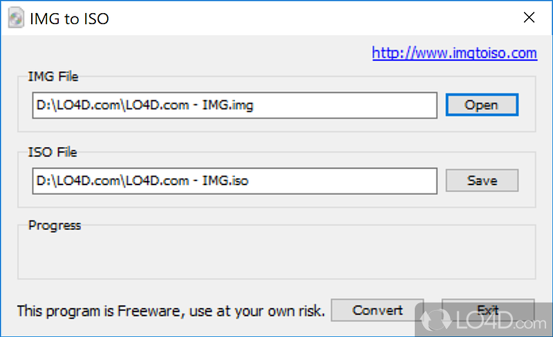 Turn IMG files to ISO format - Screenshot of IMG to ISO