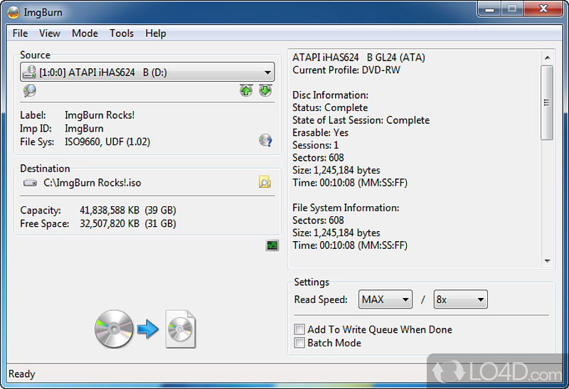 ImgBurn    2.5.8.0  Disc burner for Windows