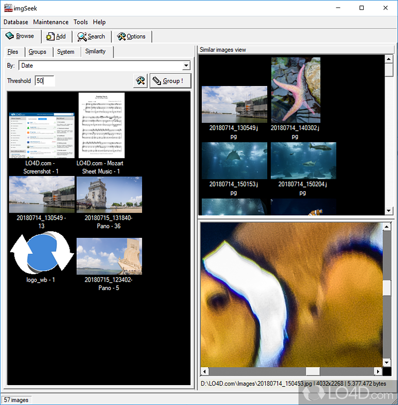 Image viewer with many editing features and batch - Screenshot of imgSeek