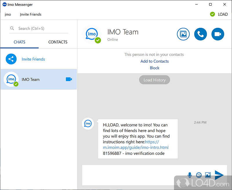 Chat with loved ones using PC, as well as Android - Screenshot of Imo Messenger