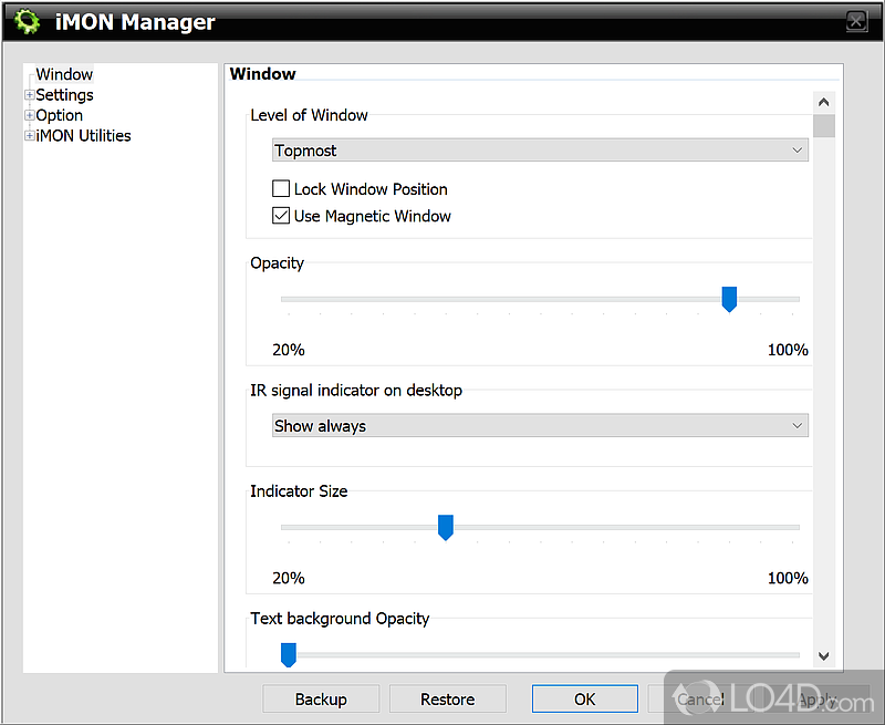 Infrared remote control recording and receiver - Screenshot of iMON