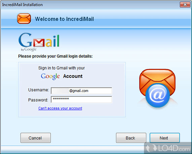 Manage contacts, add emoticons and create notifications - Screenshot of IncrediMail 2