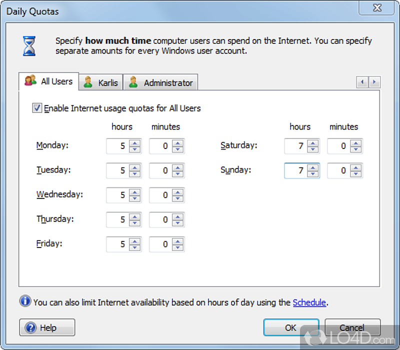 Restrict and password protect Internet access - Screenshot of iNet Protector