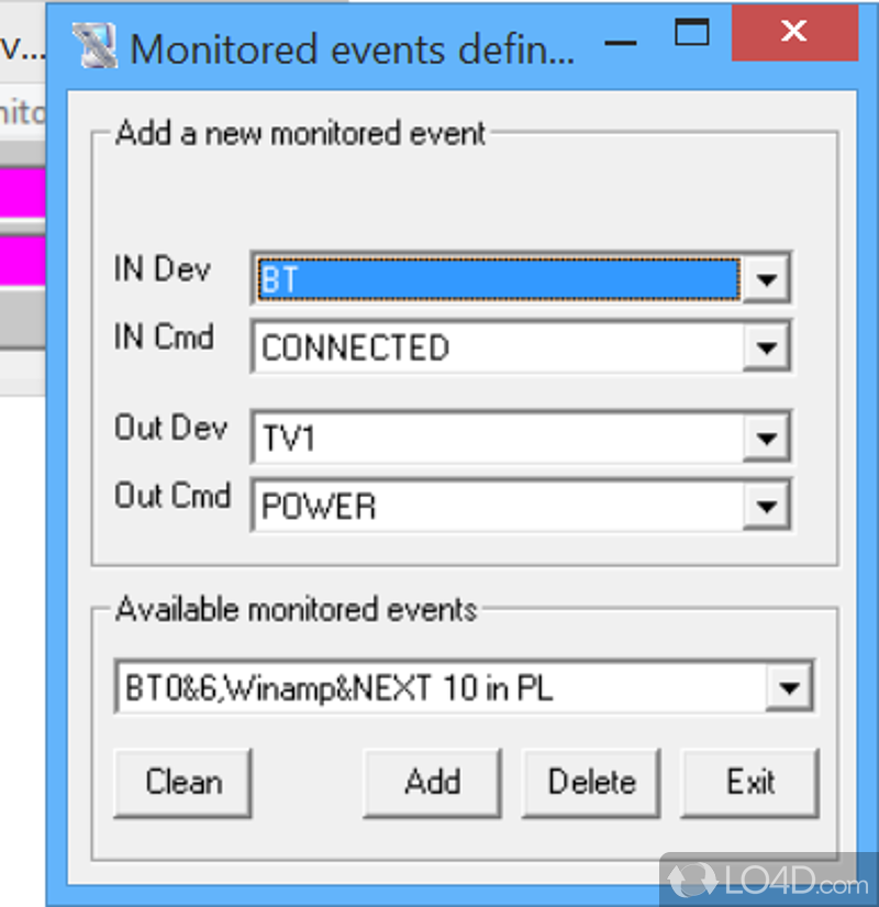 Infrared Remote Manager: User interface - Screenshot of Infrared Remote Manager
