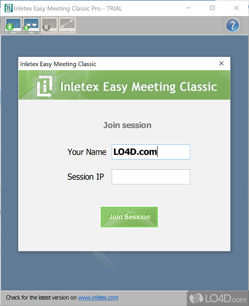 Inletex Easy Meeting Classic: User interface - Screenshot of Inletex Easy Meeting Classic