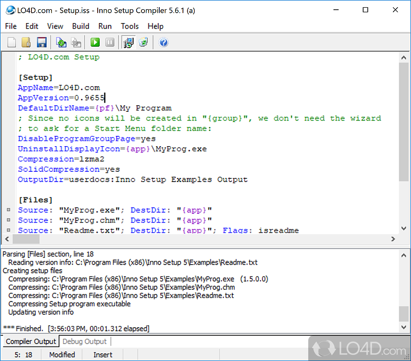 Inno Setup Compiler screenshot