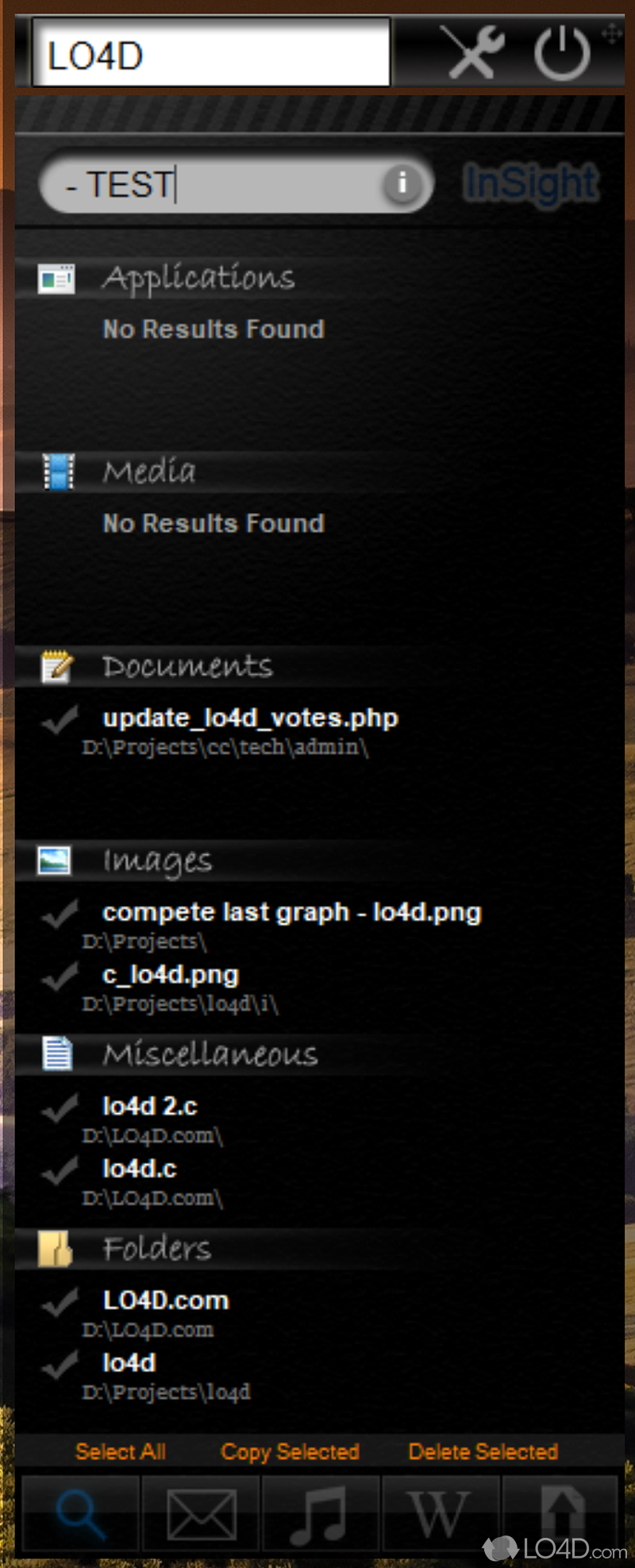 InSight Desktop Search screenshot