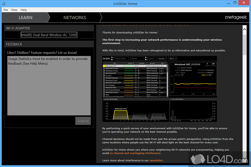 A Diagnostic Tool For Your Wi-Fi Network - Screenshot of inSSIDer