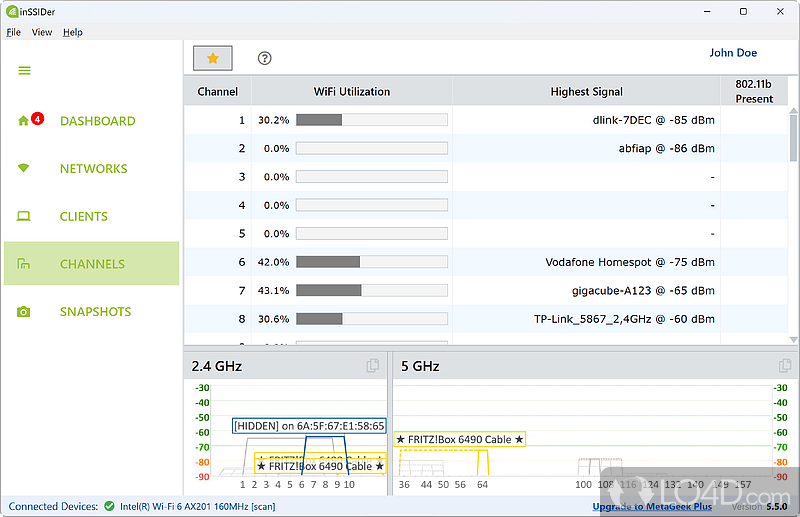 A Clever Tool To Help You Make Informed Decisions - Screenshot of InSSIDer Office