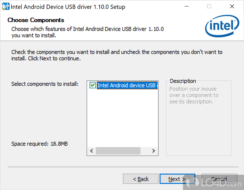Support for onboard - Screenshot of Intel Android device USB driver