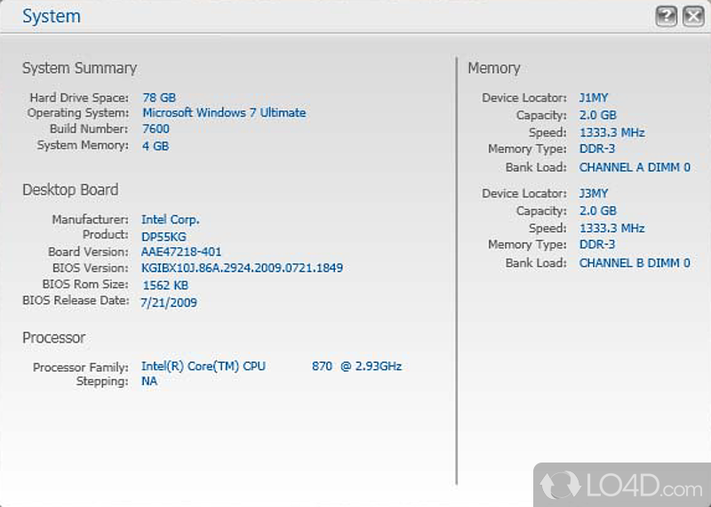 Intel Control Center: User interface - Screenshot of Intel Control Center