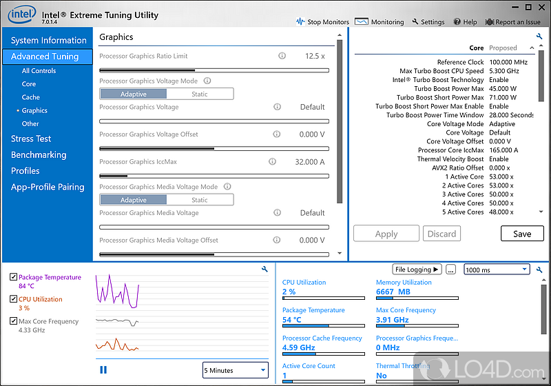Intel Extreme Tuning Utility: Intel - Screenshot of Intel Extreme Tuning Utility