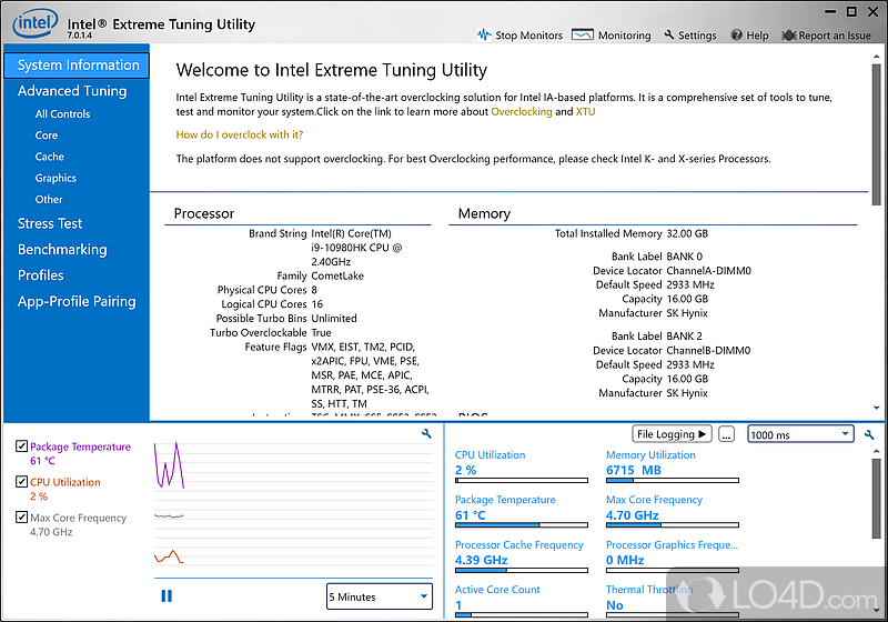 intel extreme tuning utility startup