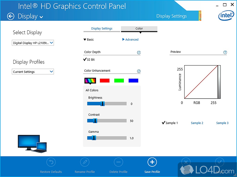 Intel Graphics Driver 64-bit - Screenshot of Intel HD Graphics Driver