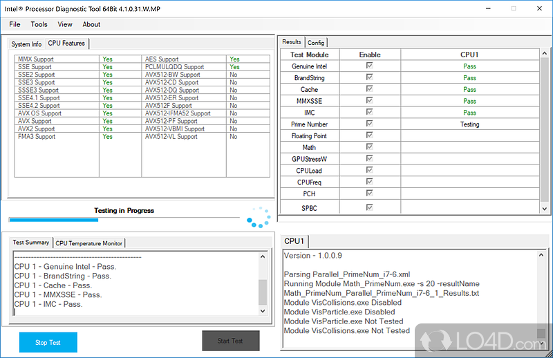 intel processor diagnostic tool