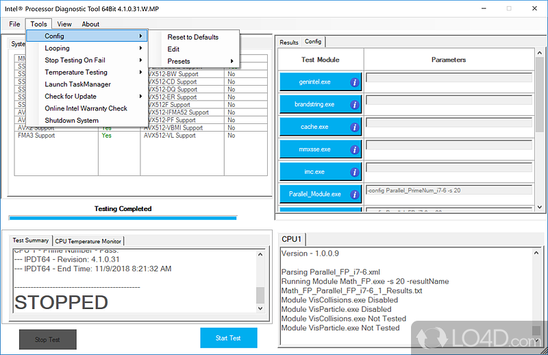 Intel processor diagnostic tool не запускается