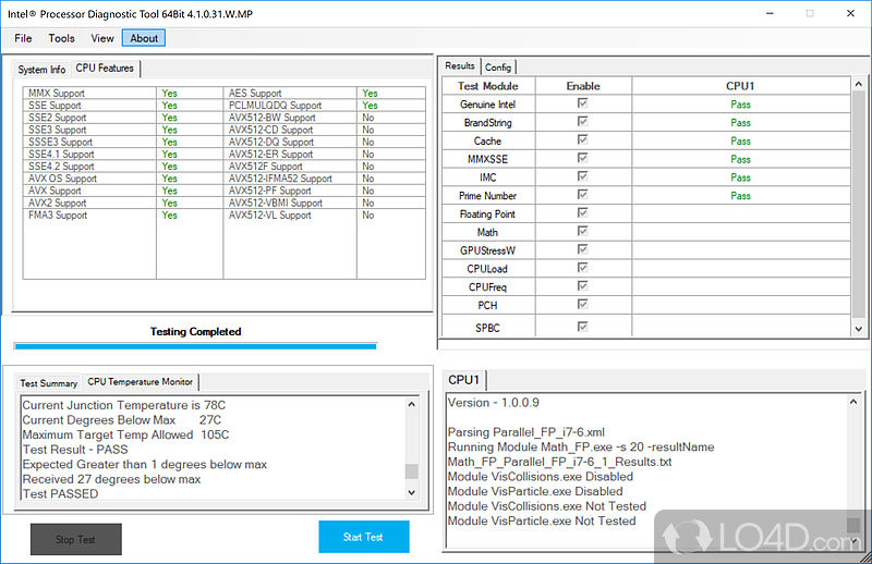 intel processor diagnostic tool windows 10