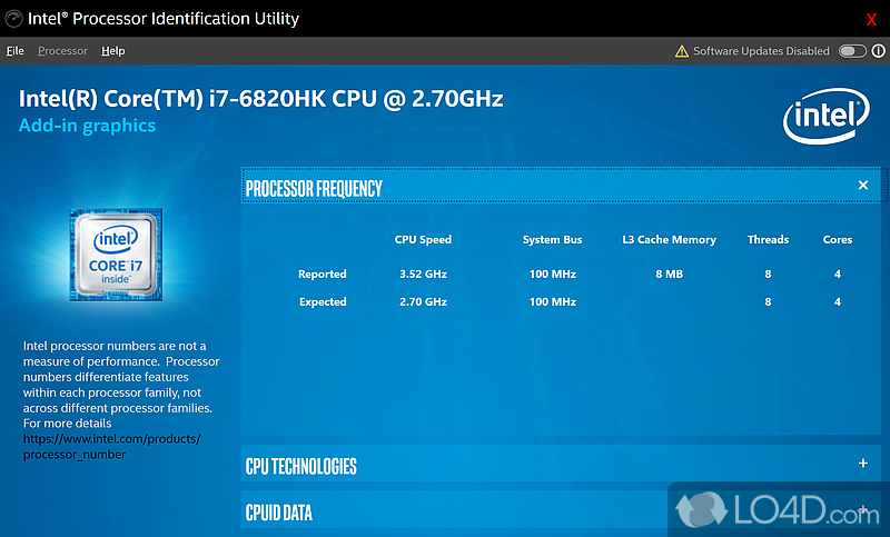 how to use intel processor identification utility