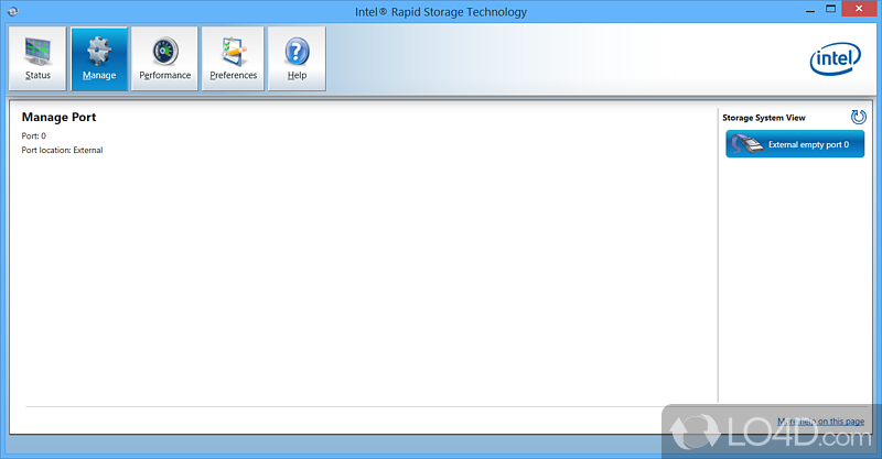 Provides updates to performance and protection for PCs - Screenshot of Intel Rapid Storage Technology