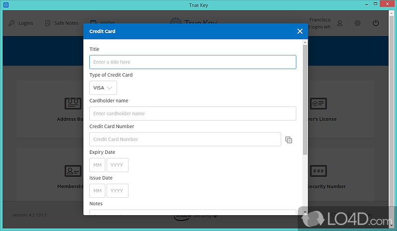 Stores passwords and various additional data - Screenshot of True Key