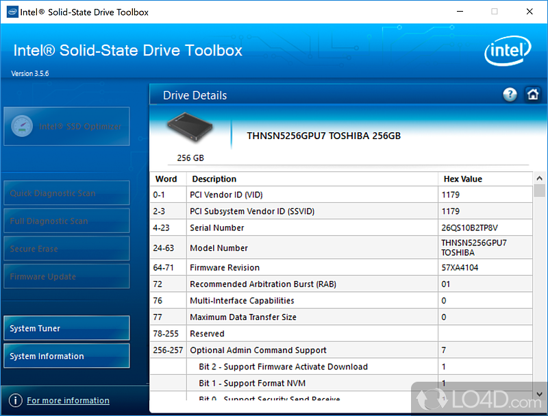 Intel SSD Toolbox: Intel - Screenshot of Intel SSD Toolbox
