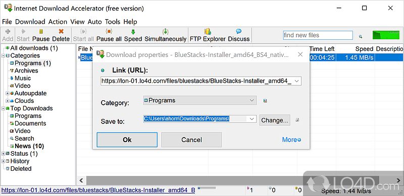 Schedule processes for increased efficiency - Screenshot of Internet Download Accelerator