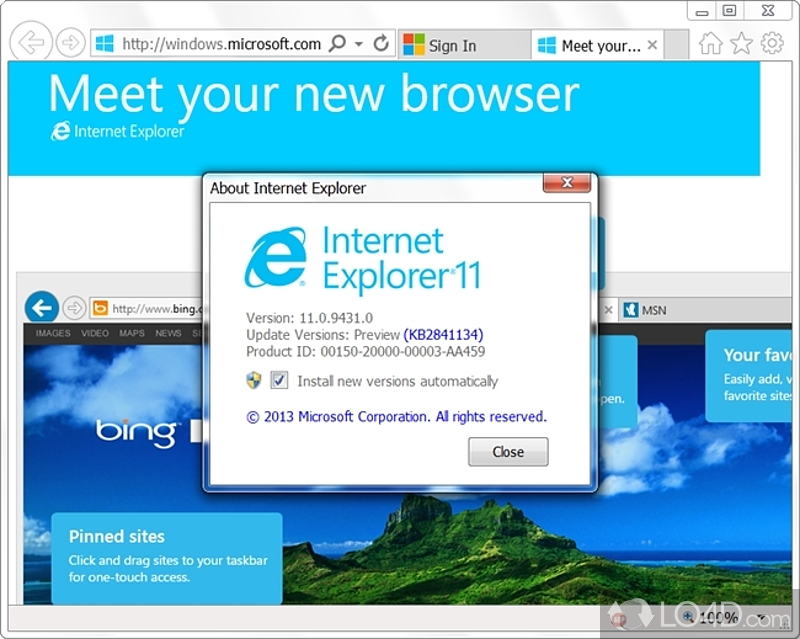 Packs basic navigation tools as well as some goodies for developers - Screenshot of Internet Explorer 11