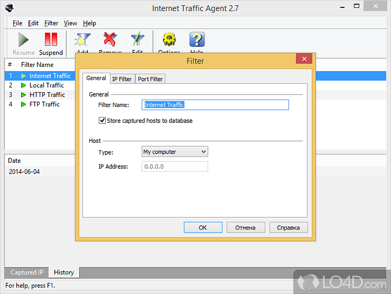 Configure program settings easily - Screenshot of Internet Traffic Agent