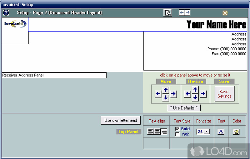 invoiceit: User interface - Screenshot of invoiceit