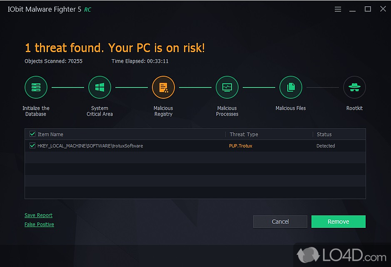 Can carry out full or custom scans - Screenshot of IObit Malware Fighter