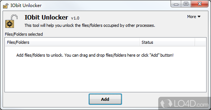 Unlock one or more files at a time - Screenshot of IObit Unlocker