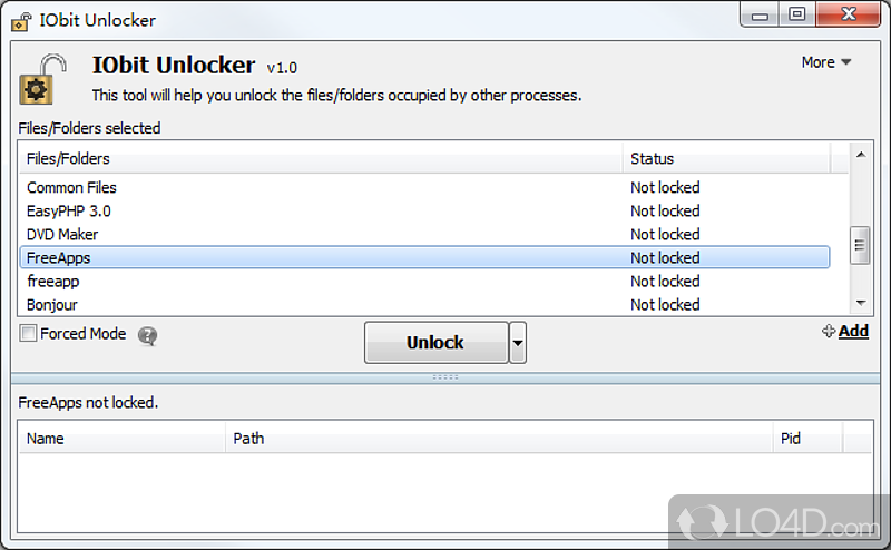 Remove restrictions when you delete files - Screenshot of IObit Unlocker