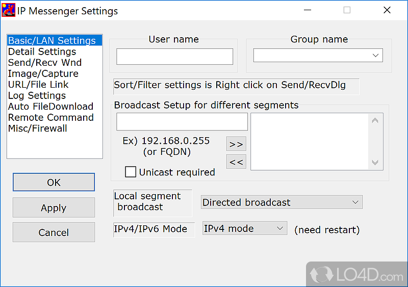 Send messages and files with just a few mouse clicks - Screenshot of IP Messenger