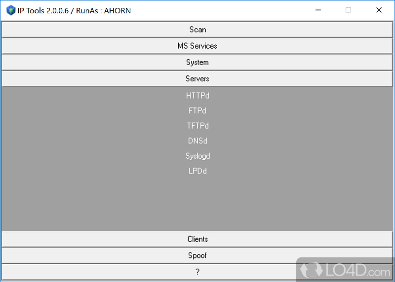 IP Tools: User interface - Screenshot of IP Tools