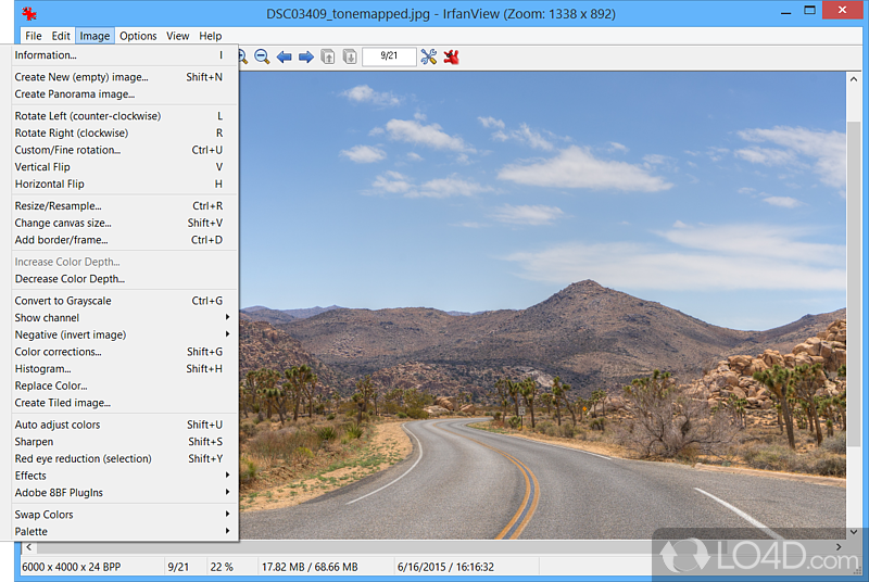 Context menu integration - Screenshot of IrfanView