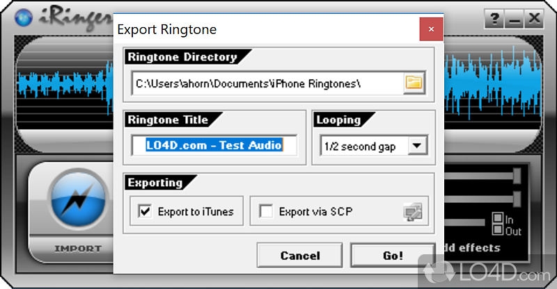 Create custom ringtones for your iPhone - Screenshot of iRinger