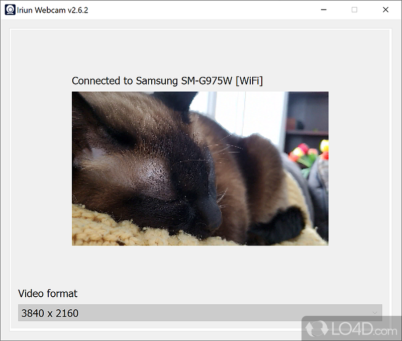 A simple application - Screenshot of Iriun Webcam